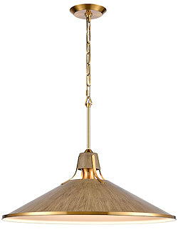 Coastal Chic Angled Shade Pendant/Corkwood