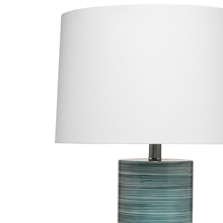 Striated Sea Depths Glass Table Lamp