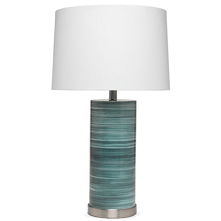 Striated Sea Depths Glass Table Lamp