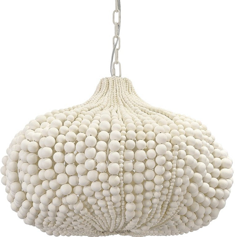 Beach Boho Beaded Sea Urchin Pendant Light - Nautical Luxuries