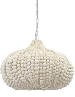 Beach Boho Beaded Sea Urchin Pendant Light - Nautical Luxuries