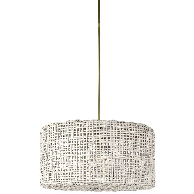 White Cliffs Rattan Drum Pendant - Nautical Luxuries