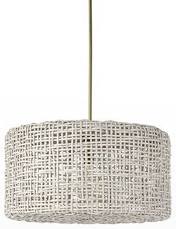 White Cliffs Rattan Drum Pendant - Nautical Luxuries