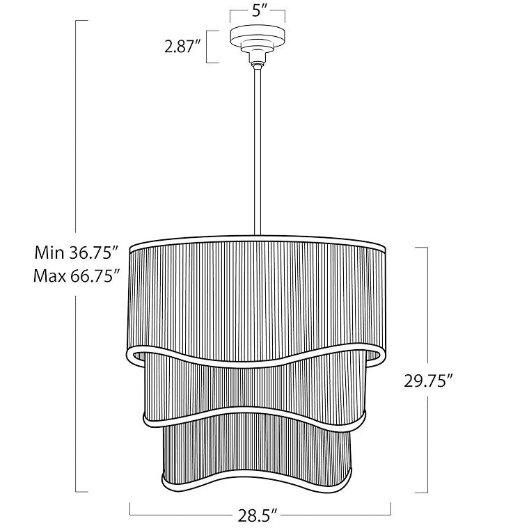 Rising Tide Tiered Rattan Chandelier