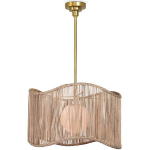 Rising Tide Tiered Rattan Drum Pendant