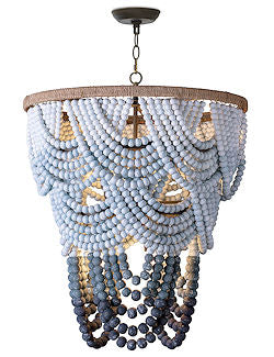 Ombre Blue Boho Beaded Chandelier - Nautical Luxuries