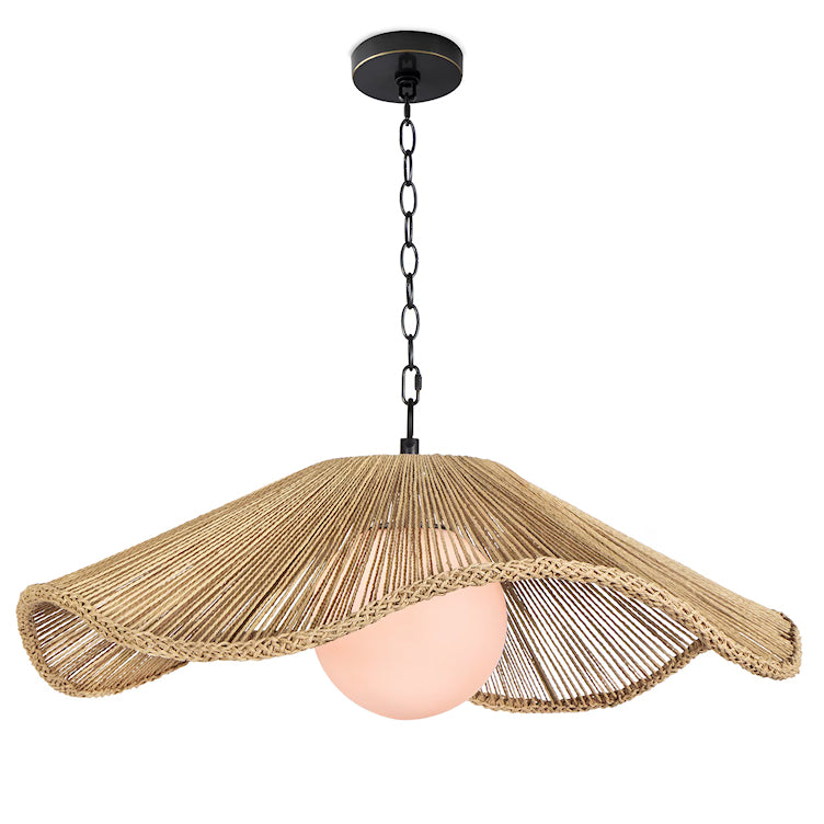 Bistro Charm Pendant Light close up with black chain and ceiling mount- Nautical Luxuries