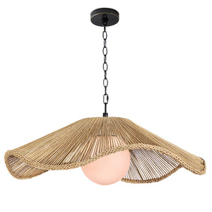 Bistro Charm Pendant Light close up with black chain and ceiling mount- Nautical Luxuries