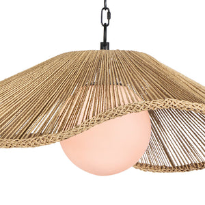 Bistro Charm Pendant Light  showing individual rope strands shade- Nautical Luxuries