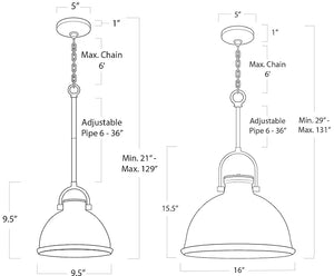 Bristol White Ceramic Pendant Lights - Nautical Luxuries