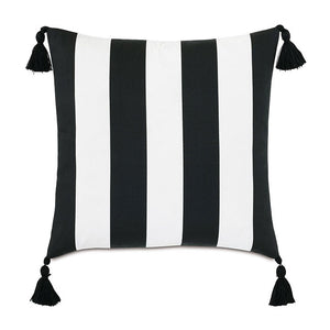 Black Tie Stripe Outdoor Pillows - Nautical Luxuries