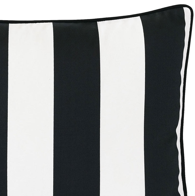 Black Tie Stripe Outdoor Pillows - Nautical Luxuries