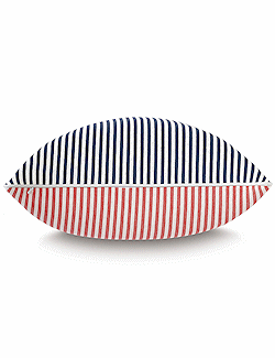 Retro Ticking Stripe Two-Tone Outdoor Pillows - Nautical Luxuries