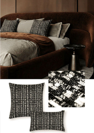 Charcoal Touch Tweed Luxury Indoor/Outdoor Pillows - Nautical Luxuries