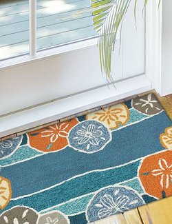 Sand Dollar Harvest Hand-Hooked Indoor/Outdoor Mats - Nautical Luxuries