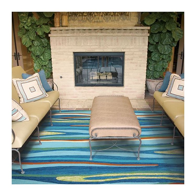 Sea Swells Hand-Hooked Indoor/Outdoor Rugs