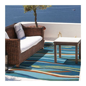 Sea Swells Hand-Hooked Indoor/Outdoor Rugs