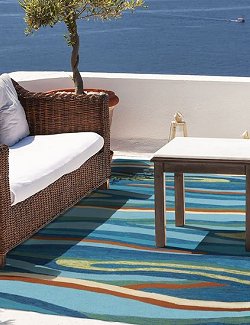 Sea Swells Hand-Hooked Indoor/Outdoor Rugs