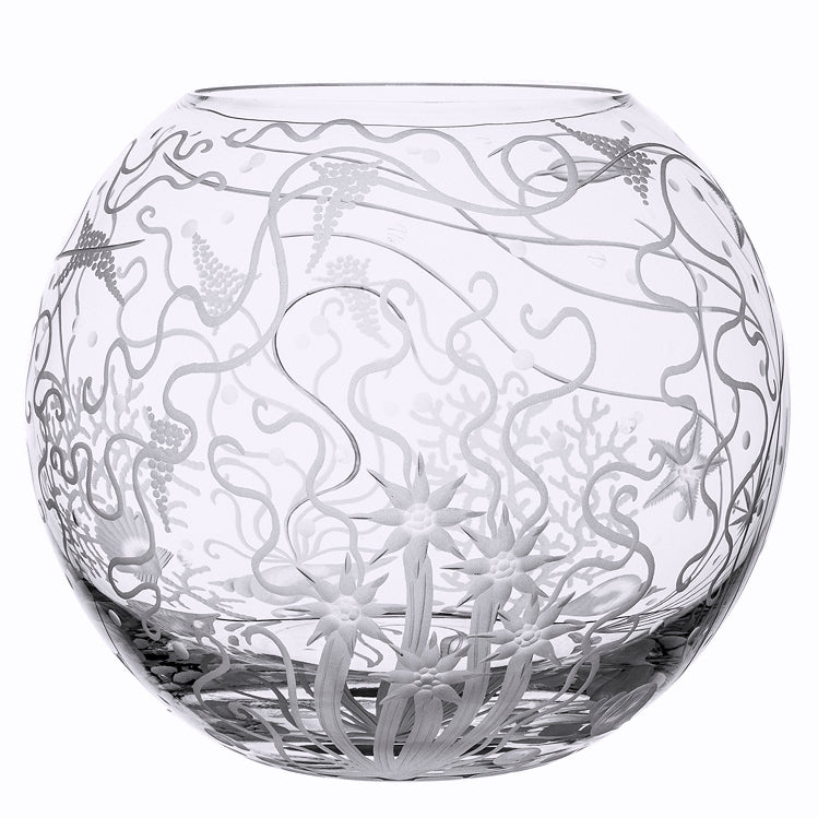 Bohemian Crystal Engraved Atlantis Vase