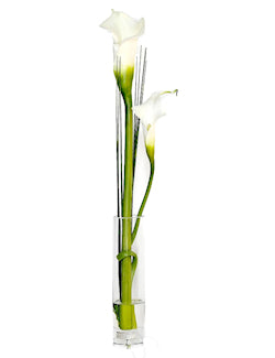 White Calla Lily Bud Vase Silk Floral  Arrangement - Nautical Luxuries