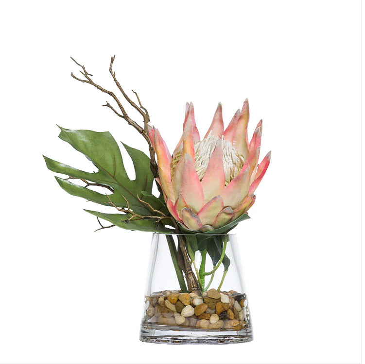 Tropical Split Leaf Protea Stateroom Bouquet Yacht Silks Arrangement - Nautical Luxuries