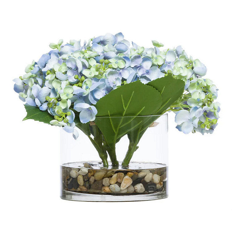 Blue Hydrangea Blooms Yacht Silks Accent Arrangement - Nautical Luxuries