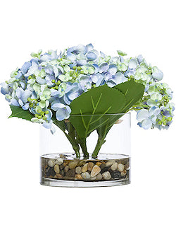 Blue Hydrangea Blooms Yacht Silks Accent Arrangement - Nautical Luxuries