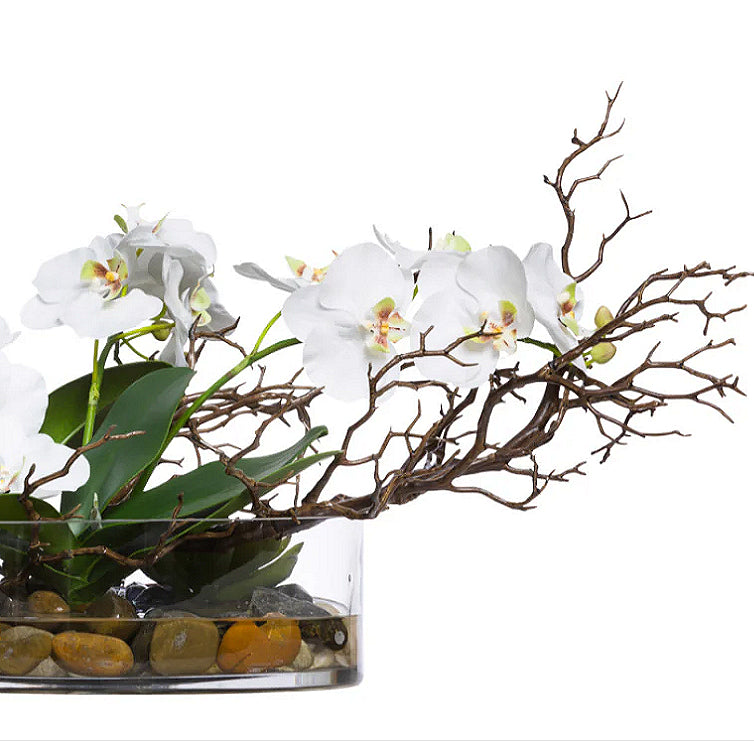Orchids & Manzanita Branches Centerpiece Yacht Silks Arrangement - Nautical Luxuries