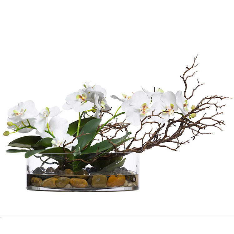 Orchids & Manzanita Branches Centerpiece Yacht Silks Arrangement - Nautical Luxuries