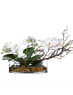 Orchids & Manzanita Branches Centerpiece Yacht Silks Arrangement - Nautical Luxuries