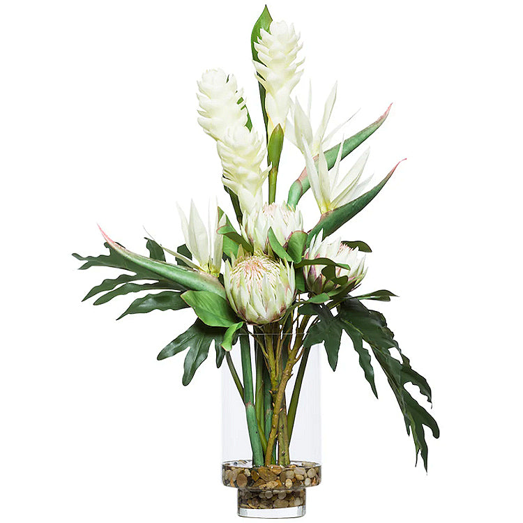 Tropical Whites Tall Yacht Silks Arrangement - Nautical Luxuries
