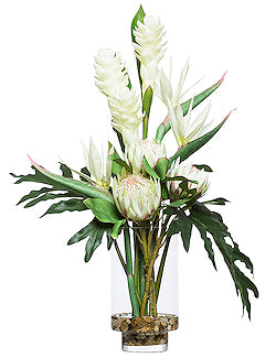 Tropical Whites Tall Yacht Silks Arrangement - Nautical Luxuries