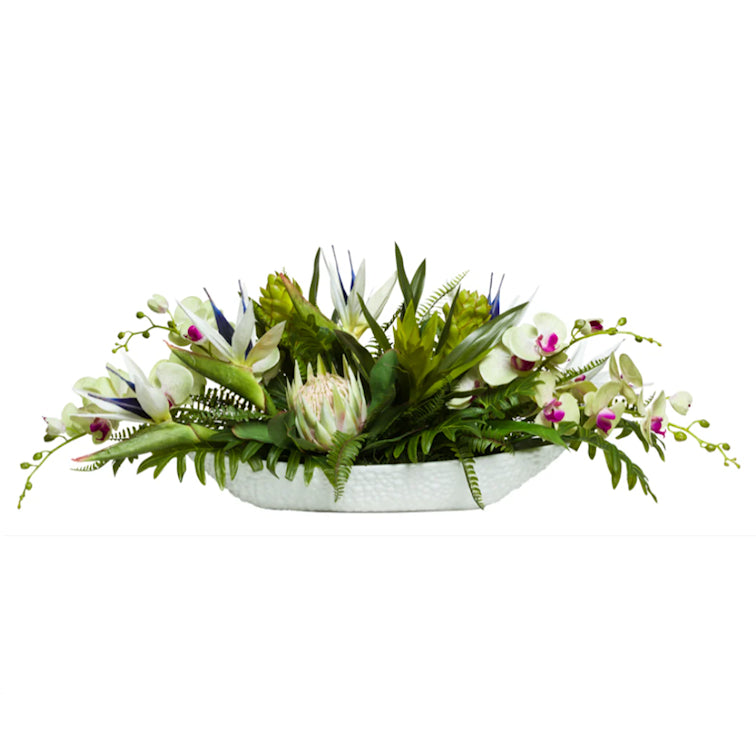 Delicate Tropical Mix Long Yacht Silks Arrangement - Nautical Luxuries