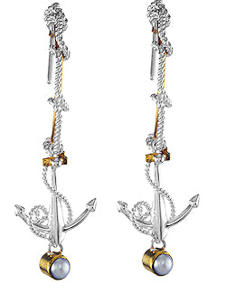 Sea Treasures Nautical Anchor Drop Earrings - Nautical Luxuries