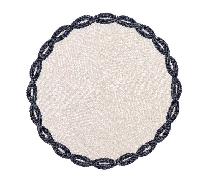 Infinitely Nautical Hand-Beaded Placemat Set - Nautical Luxuries