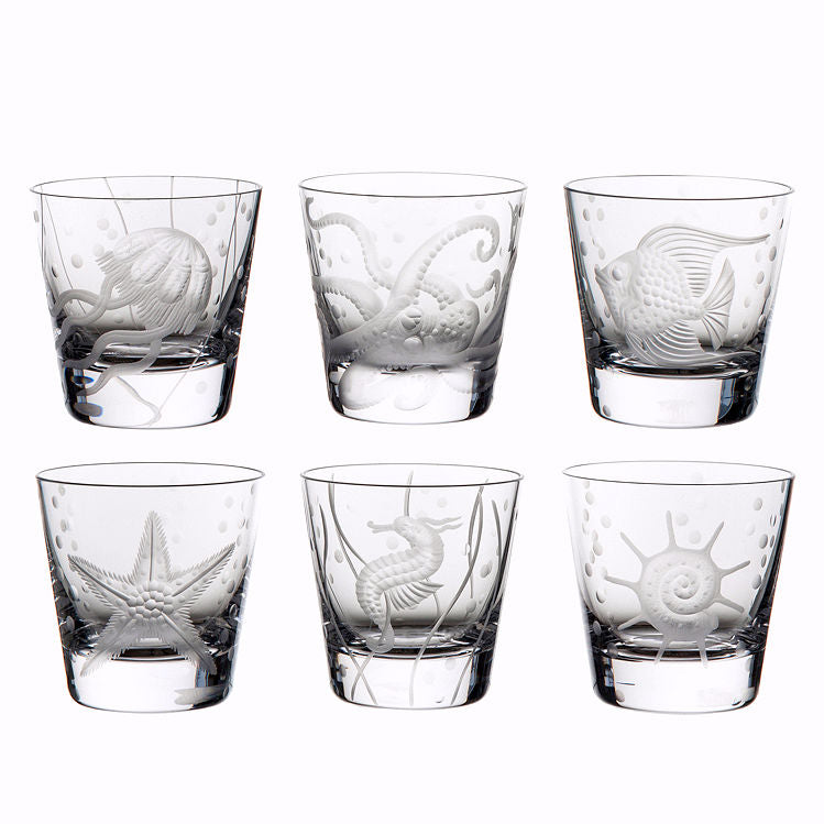 Fruti di Mare Bohemian Hand-Engraved Crystal Collection - Nautical Luxuries