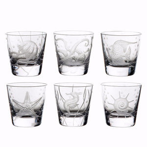 Fruti di Mare Bohemian Hand-Engraved Crystal Collection - Nautical Luxuries