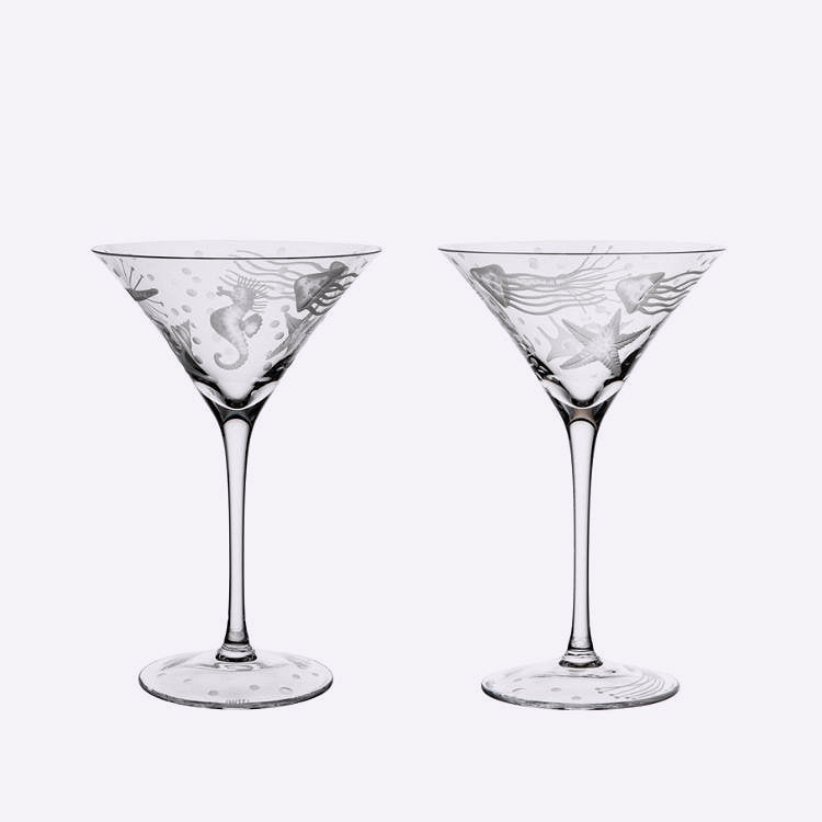 Fruti di Mare Bohemian Hand-Engraved Crystal Collection - Nautical Luxuries
