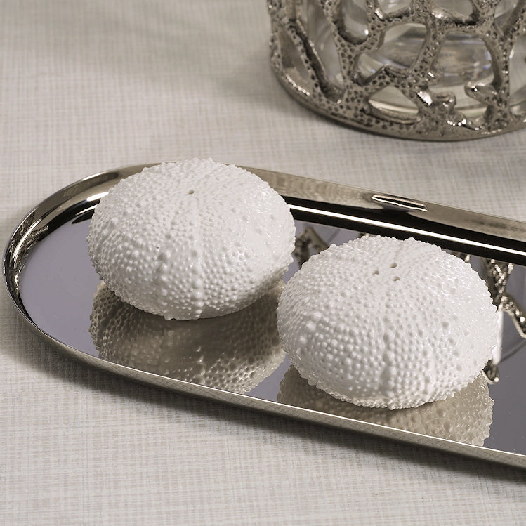 Bone China White Urchin Salt & Pepper Set - Nautical Luxuries