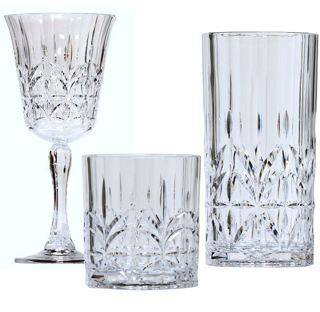 Majesty Crystal Cut Acrylic Glasses - Nautical Luxuries