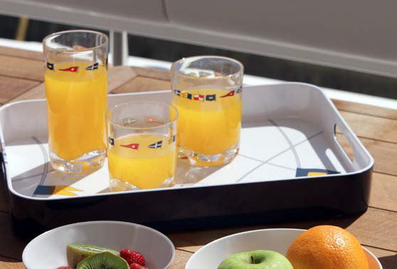 Waving Pennants Nonbreakable Glass Sets - Nautical Luxuries