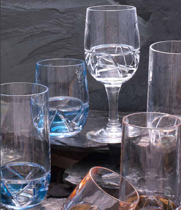 Niagara Blue Fracture Acrylic Glass Sets - Nautical Luxuries