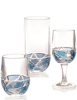 Niagara Blue Fracture Acrylic Glass Sets - Nautical Luxuries