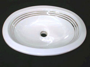 Platinum Stripe Elegant Coastal Sink - Nautical Luxuries