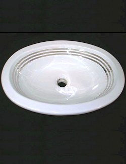 Platinum Stripe Elegant Coastal Sink - Nautical Luxuries