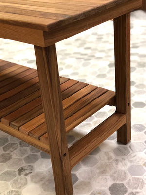 Slatted Teak Heavy-Duty Shower & Spa Bench - Nautical Luxuries