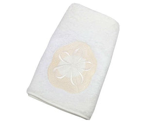 Sanibel Island Embroidered Sand Dollar Towels - Nautical Luxuries