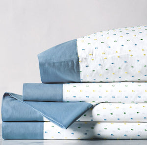 Dobby Dots Cuffed Sheet Set - Nautical Luxuries