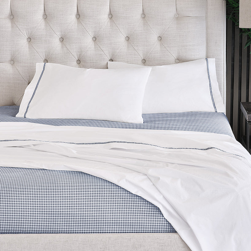 Gingham Charm Luxury Coastal Bedding - Nautical Luxuries