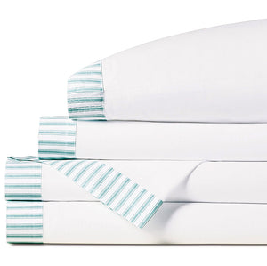 Vintage Beach Sea Ticking Stripe Sheet Set - Nautical Luxuries